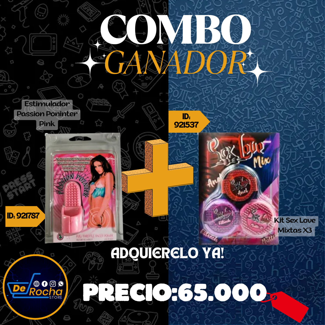 combo estimulador pink+set sex x3